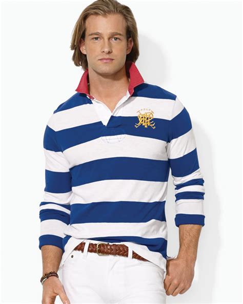 Lyst Ralph Lauren Polo Long Sleeve Cross Mallets Striped Rugby Shirt