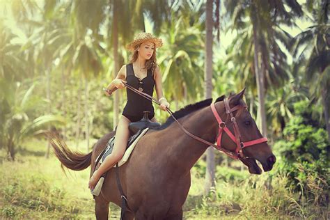 Sexy Young Woman Riding A Horse Photograph By Me Studio