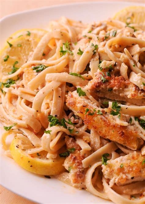 On a large plate, combine flour with 1/4 cup parmesan, garlic powder, and lemon zest. Creamy Lemon Garlic Chicken Pasta is an easy to make ...