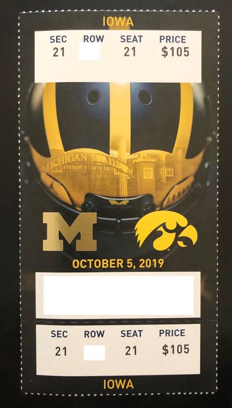 2019 Michigan Wolverines Football Collectible Ticket Stub Choose Any