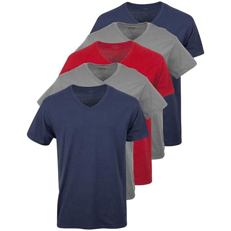 Gildan Mens V Neck T Shirts Multipack Navy Charcoal Cardinal Red Size 10 Ebay