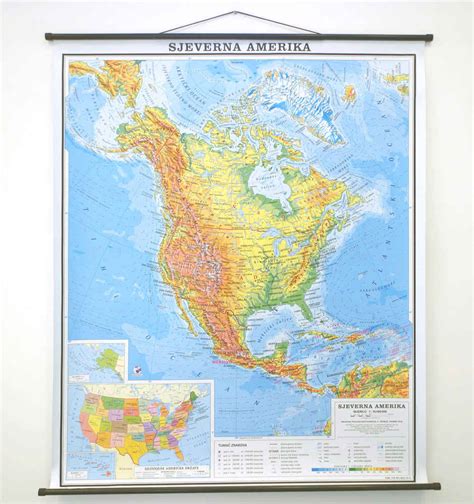 Zemljopisna Karta Sjeverne Amerike Karta