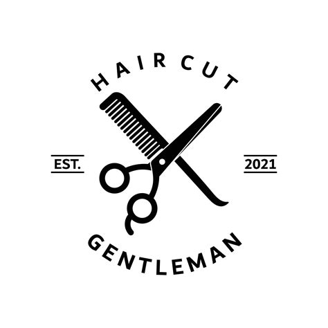 Design Of Barbershop Logo Vector Illustration Scissor And Comb