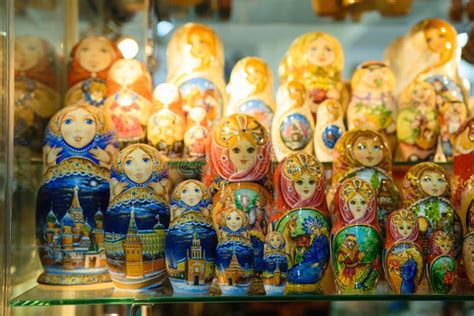 Matryoshkas In Russian Souvenir Shop In Moscow Stock Image Image Of