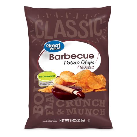 Great Value Barbecue Flavored Potato Chips 8 Oz
