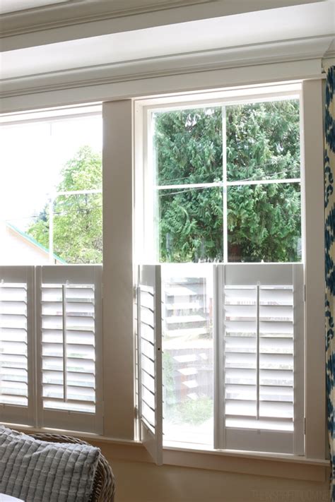 Plantation shutters in master bedroom notice how our door shutter curves at the front, avoiding the box effect custom silk. New Plantation Shutters - The Inspired Room