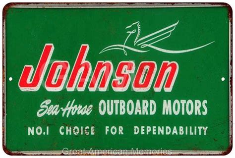 Johnson Sea Horse Outboard Motors Vintage Reproduction 8x12 Metal Signs