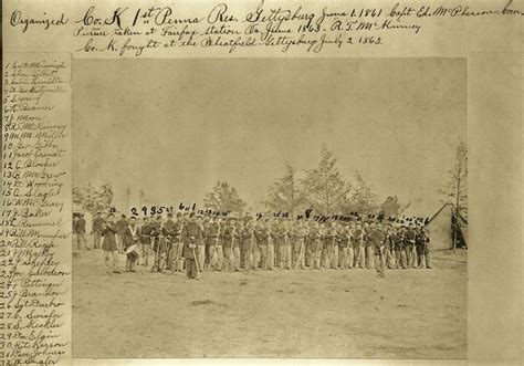 Company K 1st Pennsylvania Union Soldiers Civil War