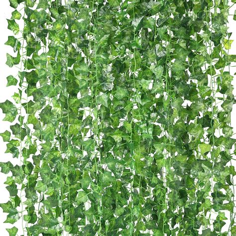 Hatoku 18 Pack Fake Ivy Garland Fake Vines Artificial Ivy Fake Leaves Greenery Hanging Plants