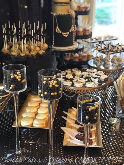 Black And Gold Dessert Bar Chacescakes 18th