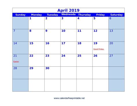 April 2019 Australia Holidays Calendar Holiday Calendar Calendar