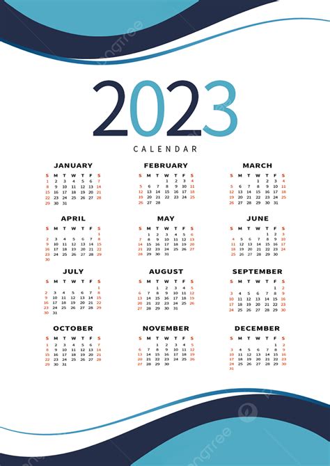 Gambar Blok Warna Garis Bergelombang Geometris 2023 Kalender Tahun Baru