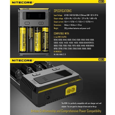 Nitecore New I4 Universal Smart 4 Bay Rechargeable Battery Charger M
