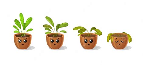 Premium Vector Cartoon Flower Wither Plant In Pot Green Leaf Wilting
