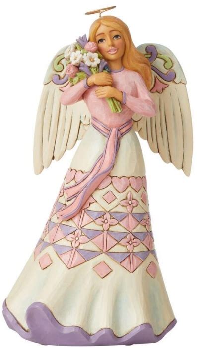 Jim Shore 6008794 Angel Holding Flower Figurine T