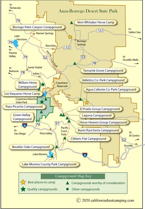 Campground Map Of Anza Borrego Desert State Park