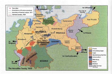 Map Of Germany After Treaty Of Versailles 1920 Ww1 History World