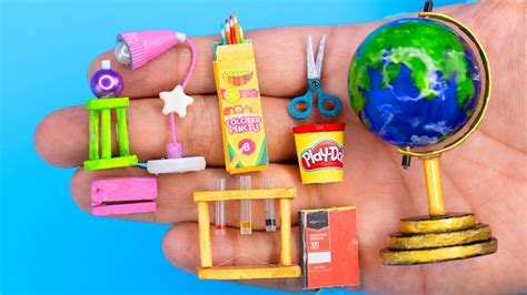 56 Diy Barbie Hacks ~ Miniature School Supplies Youtube Miniature