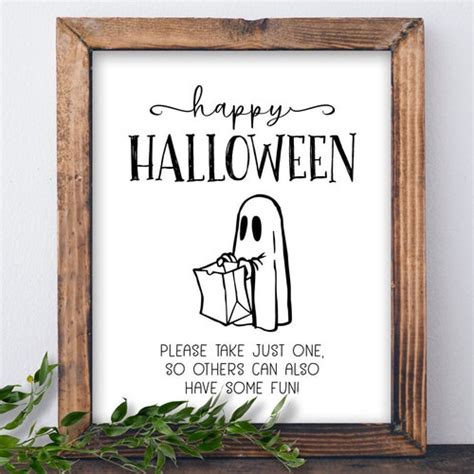 Halloween Door Sign Please Take One Party Decor Trick Or Treat Etsy