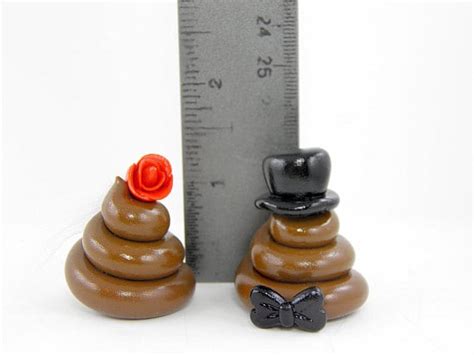 Bride And Groom Wedding Poo Poop Doo Doo Figurine Polymer Clay