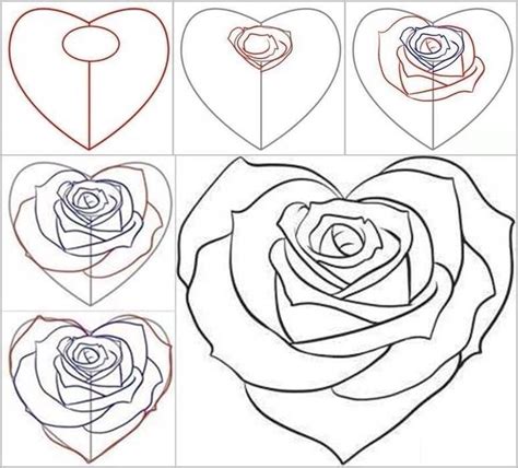 Hoe Schets Je Een Mooie Roos Roses Drawing Rose Sketch Flower Drawing