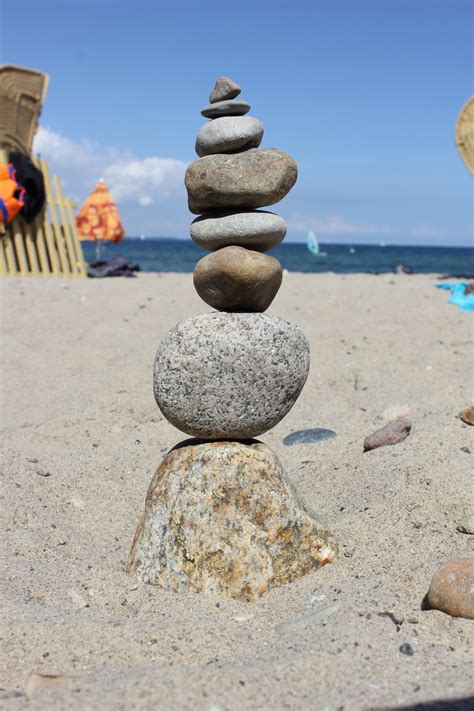 Kostenlose Foto Strand Meer Sand Rock Holz Turm Balance