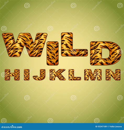 Alphabet Imitating Tiger Fur Stock Vector Illustration Of Skin