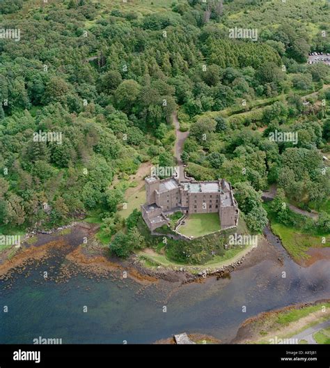 Aerial View Of Dunvegan Castle Isle Of Skye Scotland Stock Photo
