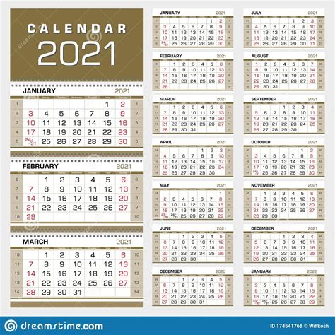 Calendar 2021 Days Numbered Printable Calendar Template 2022