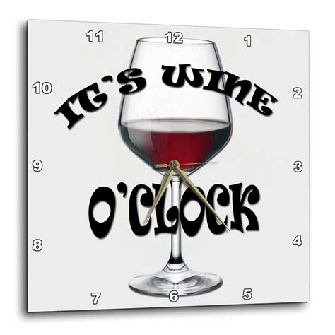 3drose Its Wine Oclock Funny Quotes Wall Clock 13 By 13 Inch