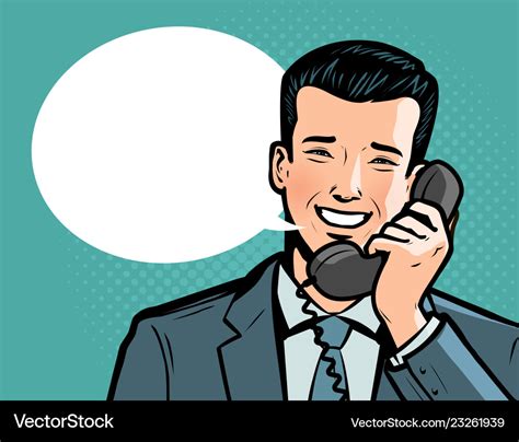 Businessman Talking On The Phone Telephone Vector Image