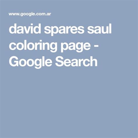 David Spares Saul Coloring Page Google Search Saul Coloring Pages