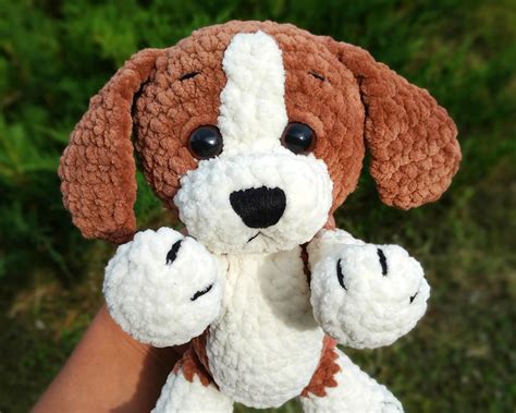 Beagle Puppy Stuffed Crochet Animal Tiny Plush Dog Etsy