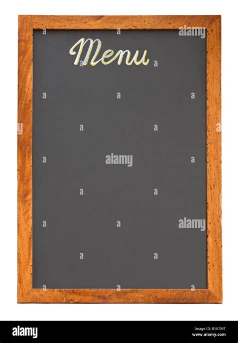 Empty Restaurant Menu Chalkboard Isolated On White Background Stock