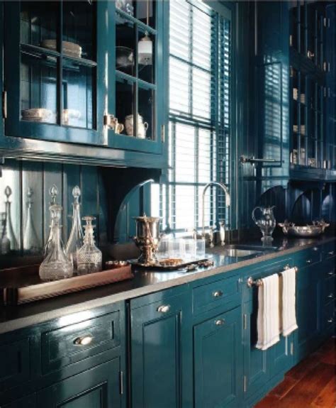 Pin By Bridget Yochem On Cozy Spaces Teal Kitchen Cabinets Teal