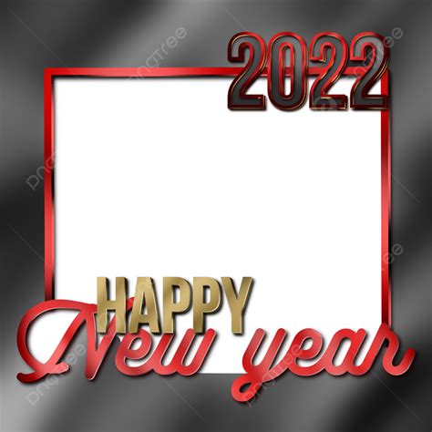 Decoraciones De Twibbon Rojo Negro Feliz Año Nuevo 2022 Deseos Png