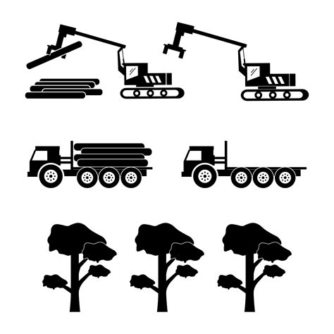 Logging Icons Deforestation Truck Logging Loader Deforestation