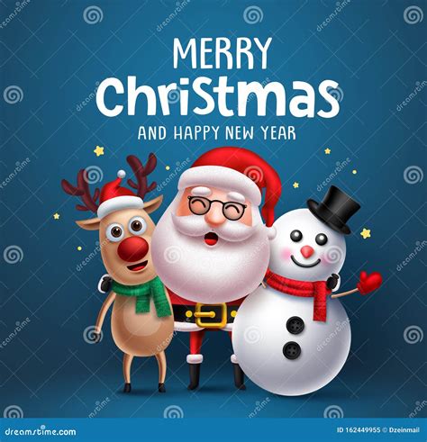 Santa Claus Christmas Character Vector Greeting Card Concept Merry