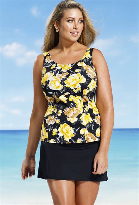 Beach Belle Daffodil Skirtini Plus Size Swimwear