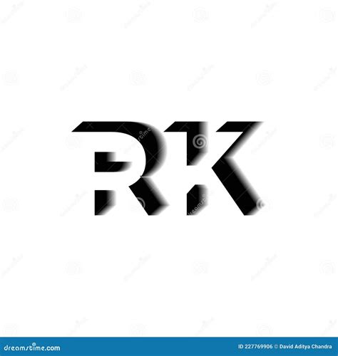 Rk Monogram Shadow Shape Style Stock Vector Illustration Of Logos