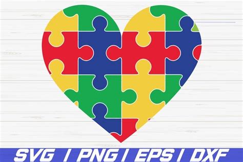 Autism Puzzle Heart Svg Cut Files Cricut Commercial Use