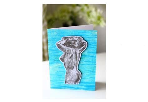 Nude Drawing Greetings Card Blank Card Birthday By Whiteflashcards