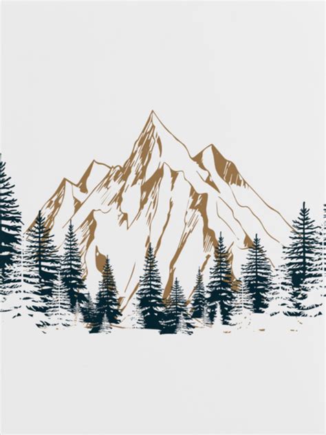 Mountain Poster Art Mountain Drawing Poster Art Art Prints