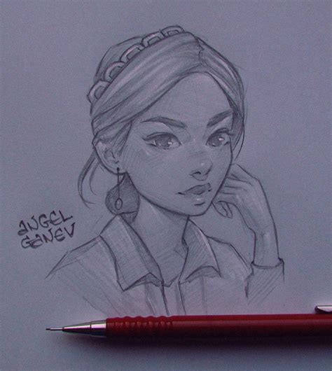 Fake Crown Day 347 By Angelganev Girl Drawing Sketches Pencil Art