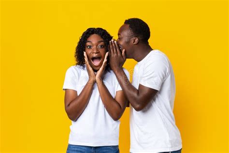 Black Man Sharing Secret His Girlfriend Stock Photos Free And Royalty