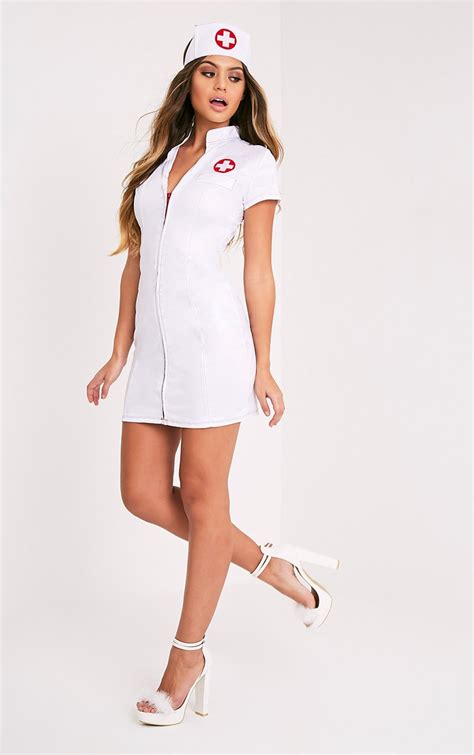 sexy nurse white fancy dress costume prettylittlething usa