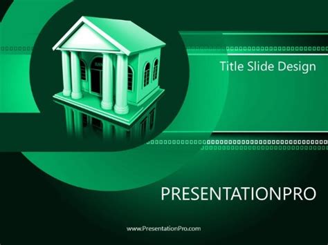 PowerPoint Templates - Banking Green finance template. Presentation designs from PresentationPro