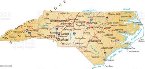 Karte Von North Carolina Stock Vektor Art Und Mehr Bilder Von North