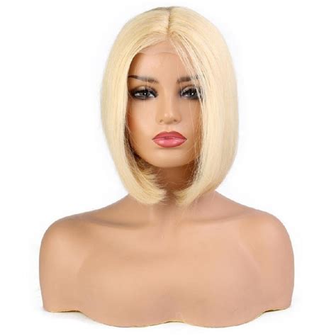 360 Lace Wig Short Length 8 Bob Cut Color 613 Platinum Blonde
