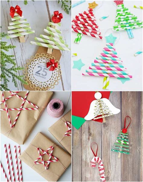 Diy Paper Straw Christmas Ornaments Eco Friendly Home Decoration